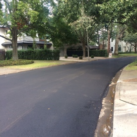 Quiet suburban streets around my place are good for running- this one had been recently paved with asphalt though, and was a bit sticky still. Resistance training! Woo!